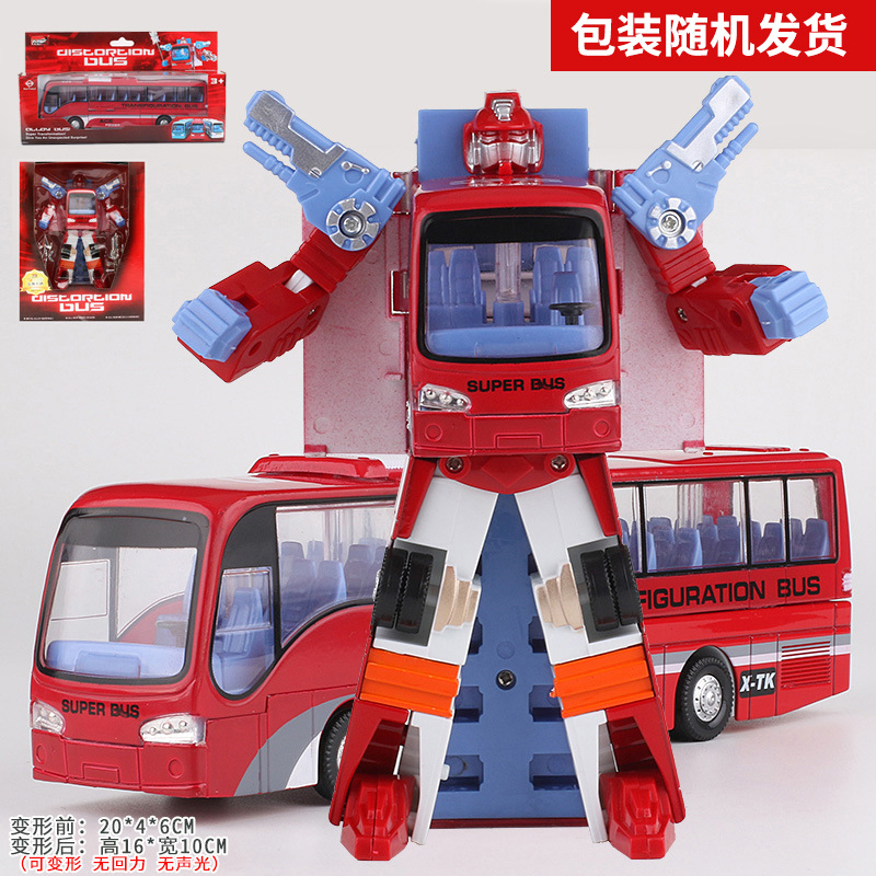 25008 Трансформированный автобус-красный + коробка с оружием