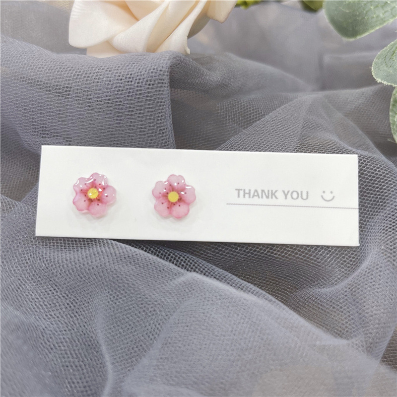 10g Weight Ear Studs Classification 1 Pair Quantity Daily Occasion ceramics Material Rabbit, Flower, Watermelon Pattern Women's Gender Cute, Sweet Style 1 Pair Cute Sweet Rabbit Flower Watermelon Ceramics Ear Studs 6