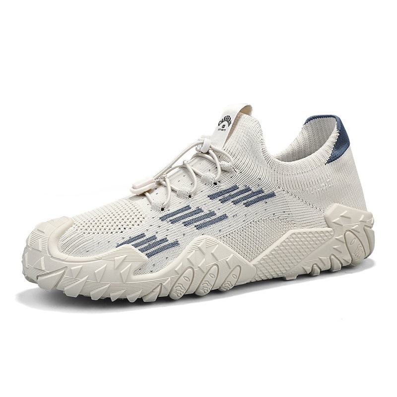 Primavera nuevos zapatos para hombres, malla a juego, tejido volador, tendencia, fondo plano, transpirable, desodorante, fondo suave, zapatos deportivos para hombres, zapatos casuales para hombres