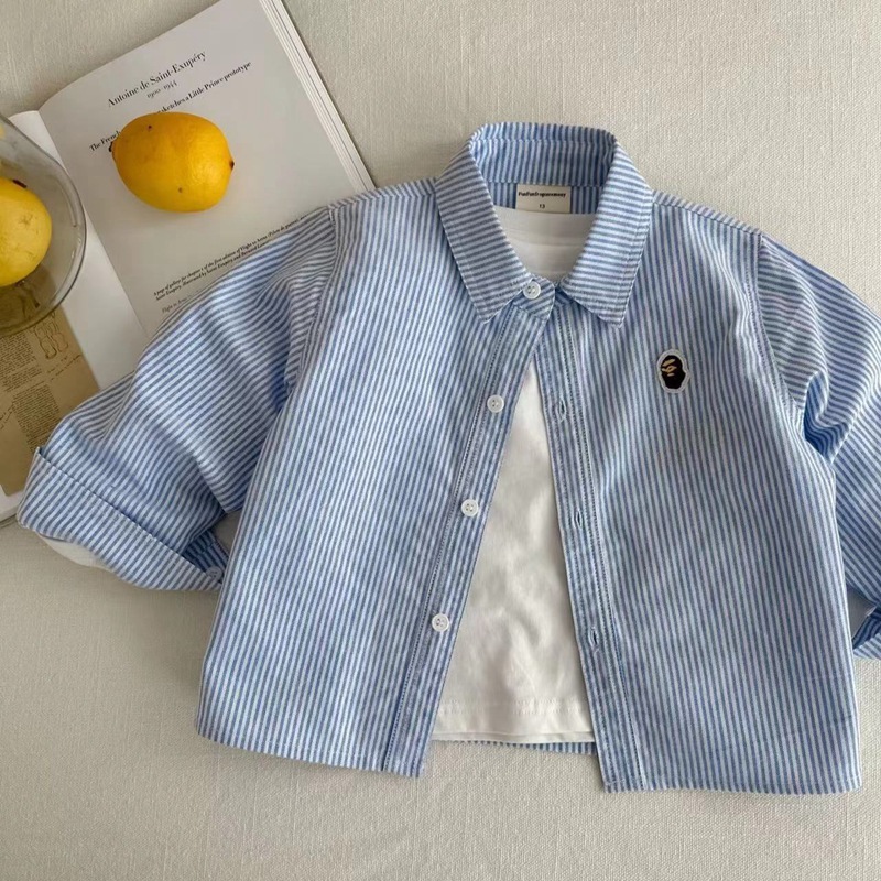 Children's Shirt Little Bear 26 New Spring, Autumn, and Winter Collection Long-Sleeve Boys' Shirt Korean Style Children's Clothing Boys' Shirt