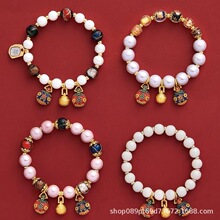 北京香灰琉璃手串 民族风陶瓷手链文玩饰品景区寺庙男女同款批发