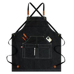 Trade Thick Denim Canvas Apron Anti-stain Home Kitchen Work Barber Apron Can Add Logo Printing