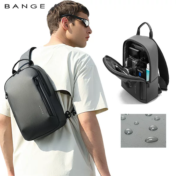 Bange New High-End Men's Chest Bag Casual Versatile Shoulder Bag Large Capacity Crossbody Bag Sling Bag