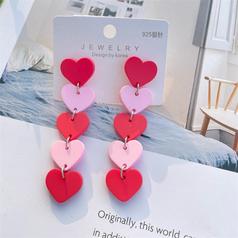 Cute Sweet Heart Shape Bottle Arylic Women's Drop Earrings display picture 5