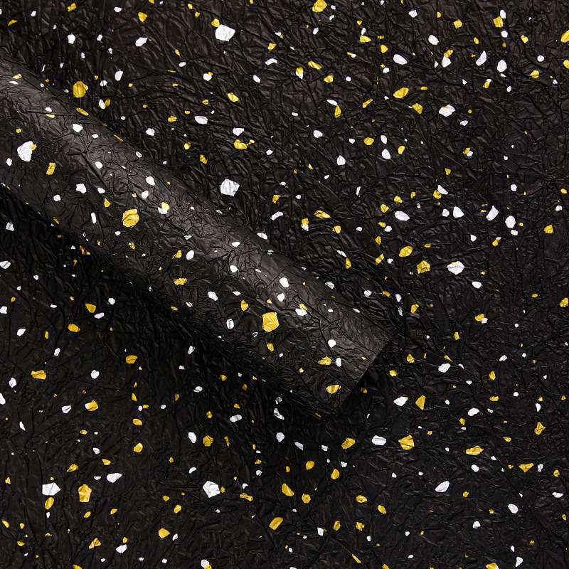 Papel de piedra de papel de papel de oro de plata de textura hecha a mano Papel plegado de textura ramo de flores de papel de embalaje Flores materiales de flor