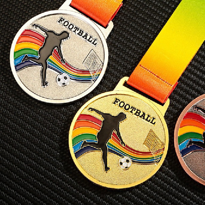 Medalla de metal Maratón Juegos Medalla de oro Jardín de infantes Medalla de oro, plata y bronce Honor Listado Producción