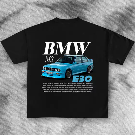 BMW M3 E30 Car T-Shirt for Men, Mens Clothing, Sexmachine Tentac O