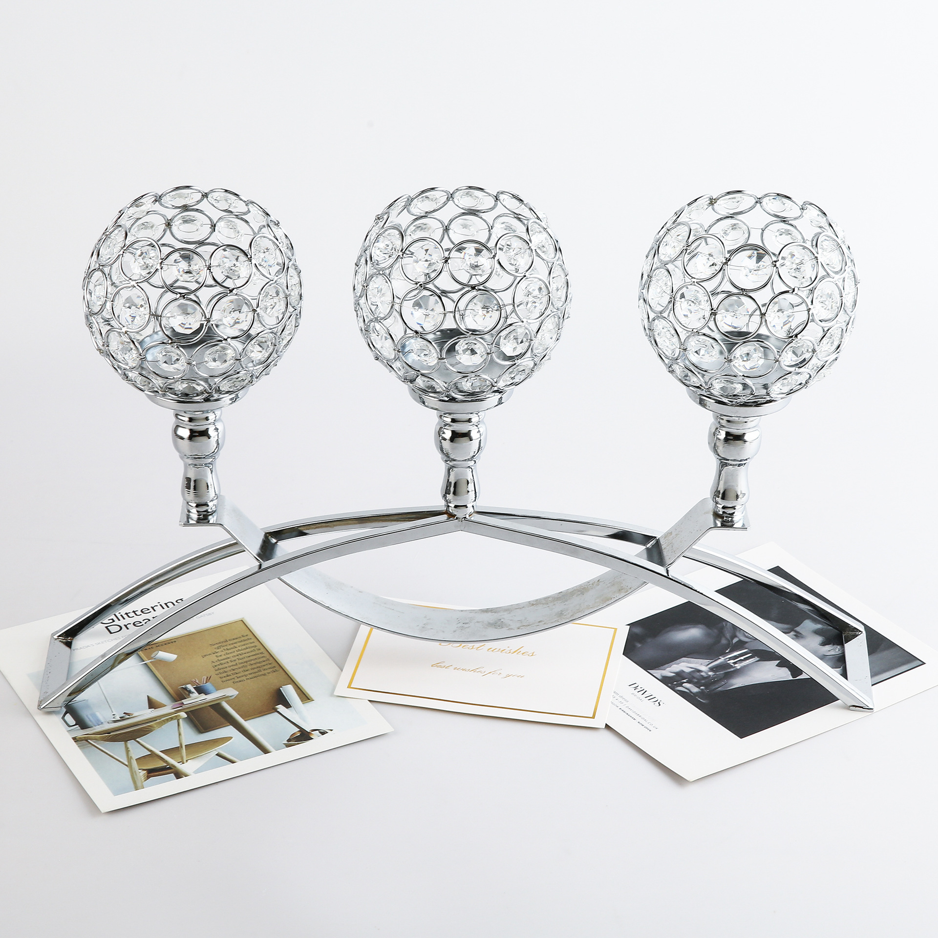 Transfronterizos nordicos candelabro oro lujoso cristal hogar sala de estar comedor decoración de mesa de comedor candelabro romántico nuevo producto