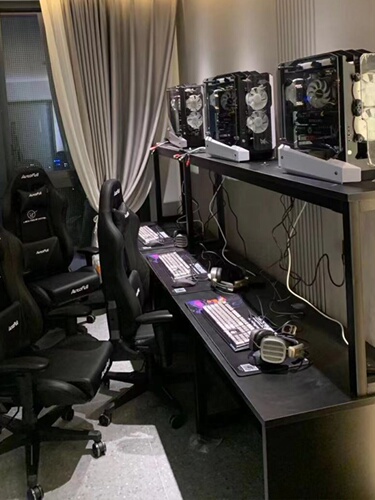 G3YN Gaming Hotel Desk Internet Cafe Double Desk Liquid Cooling Case Desk Double Layer Computer Desk Gaming Hall Desktop Computer