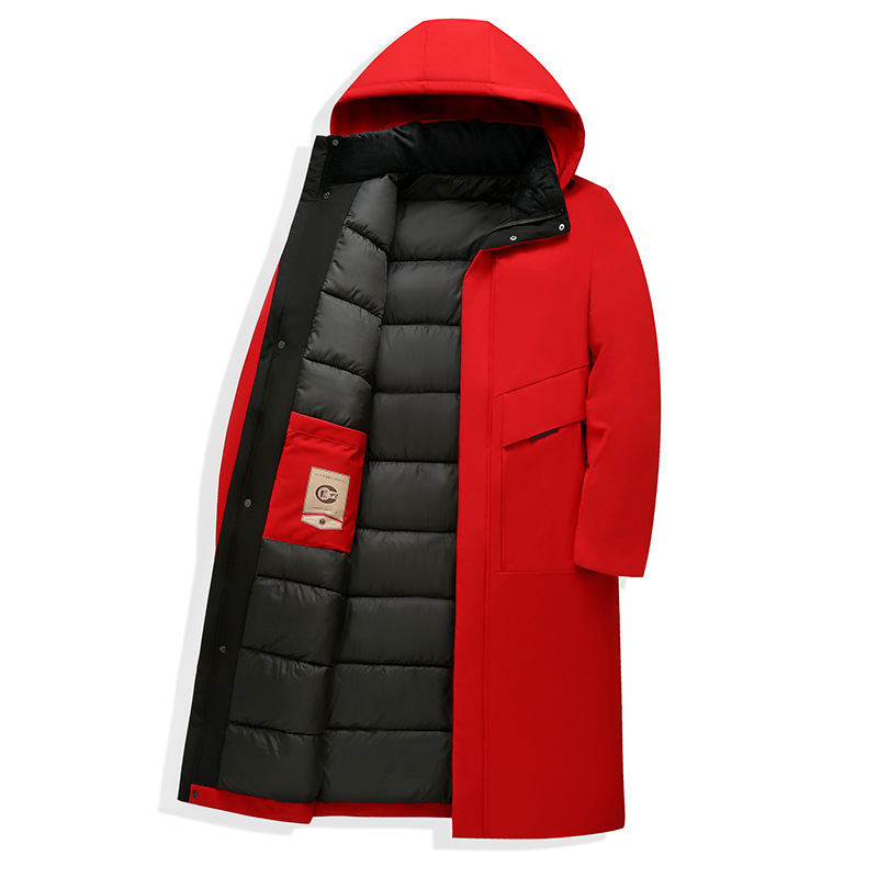 Winter Men's Thickened Dad Clothes Middle-aged Men's Cotton-padded Coat Extra Long Cotton-padded Coat Dad Clothes Cotton-padded Jacket Coat