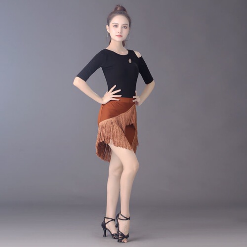 Latin dance skirt new practice clothing female adult skirt tassel skirt bottoms competition dance performance clothing