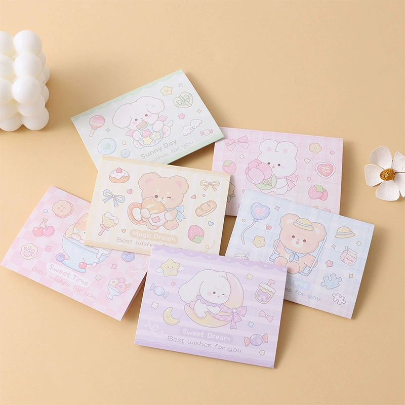 Трансграничный мультфильм с тремя волнами поздравительная открытка материал милая девушка ветер студент носить маникюр открытки diy