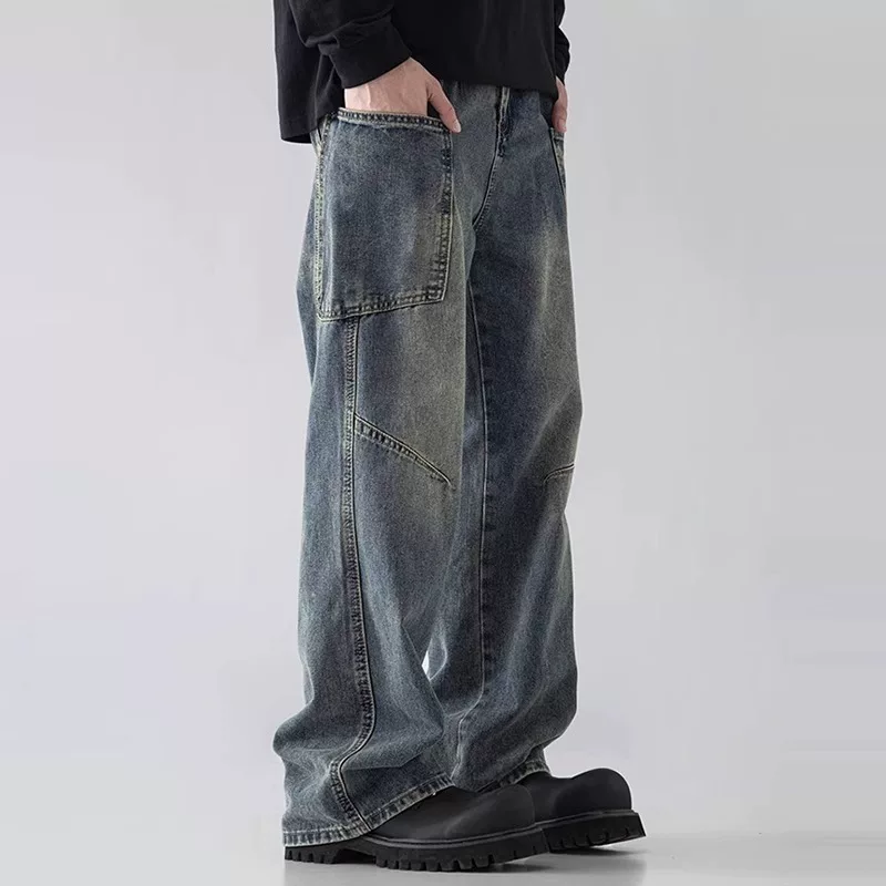 Джинсы, осенние брюки, свободный прямой крой