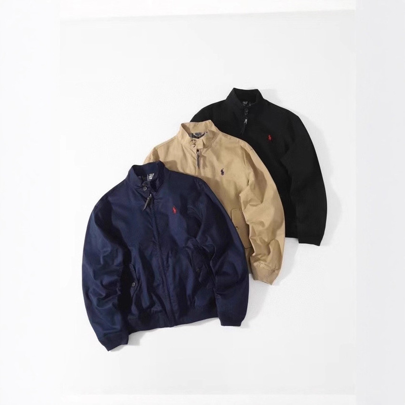 Cross-Border High-End Ralph Lauren Vintage Style Stand Collar Work Jacket for Men and Women