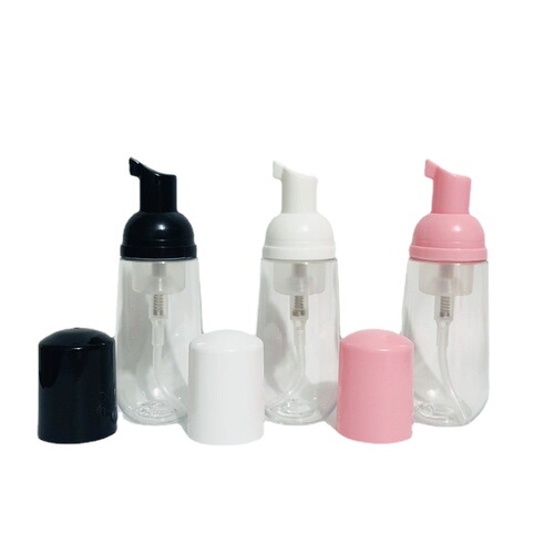 New conical foam bottle 60ml100mlPET transparent foaming bottle cleansing mousse portable refill bottle