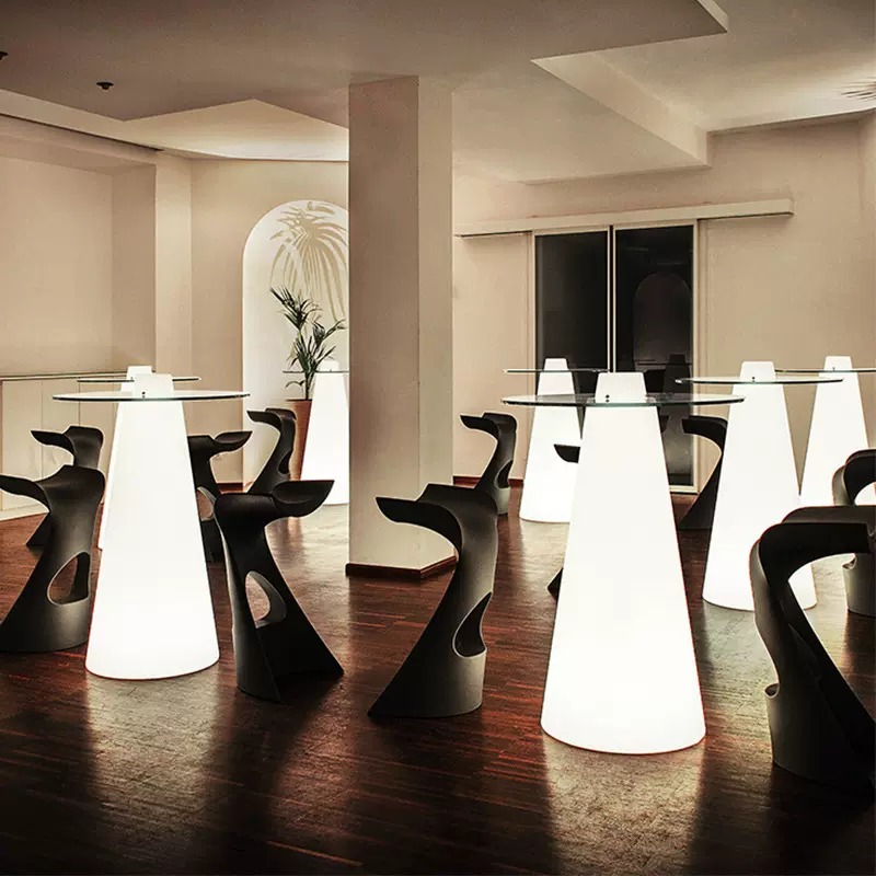 发光高脚吧台桌椅组合网红户外庭院露台圆桌吧台室内活动发光散台