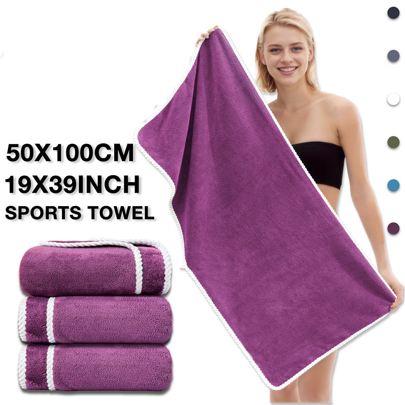 Serviette de visage en polaire corail douce serviette de bain_voghion.com