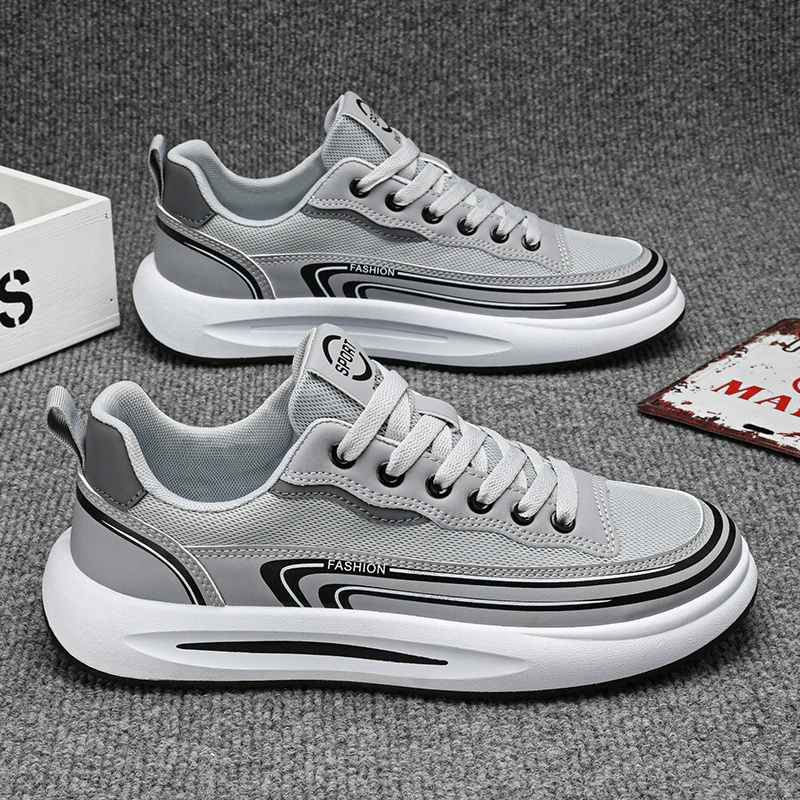 Летняя повседневная обувь, универсальная спортивная мужская обувь, увеличивающая рост, модная удобная модная обувь для папы на толстой подошве, дышащая обувь с сеткой