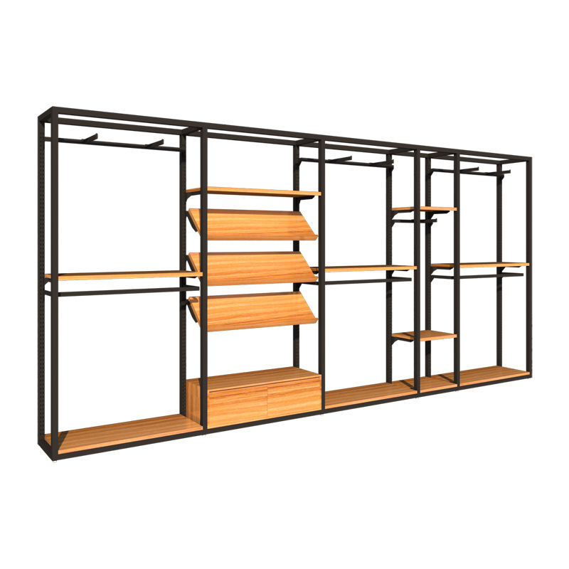 Tienda de ropa percha estante de exhibición de piso gabinete de exhibición de ropa de pared estante de exhibición de la tienda de ropa de los hombres