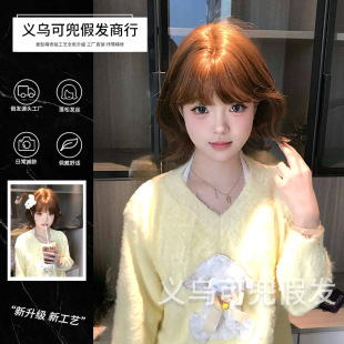 Women's Daily Online Popular Short Hair Curly Hair Lolita New Natural Full Head Cover Fake