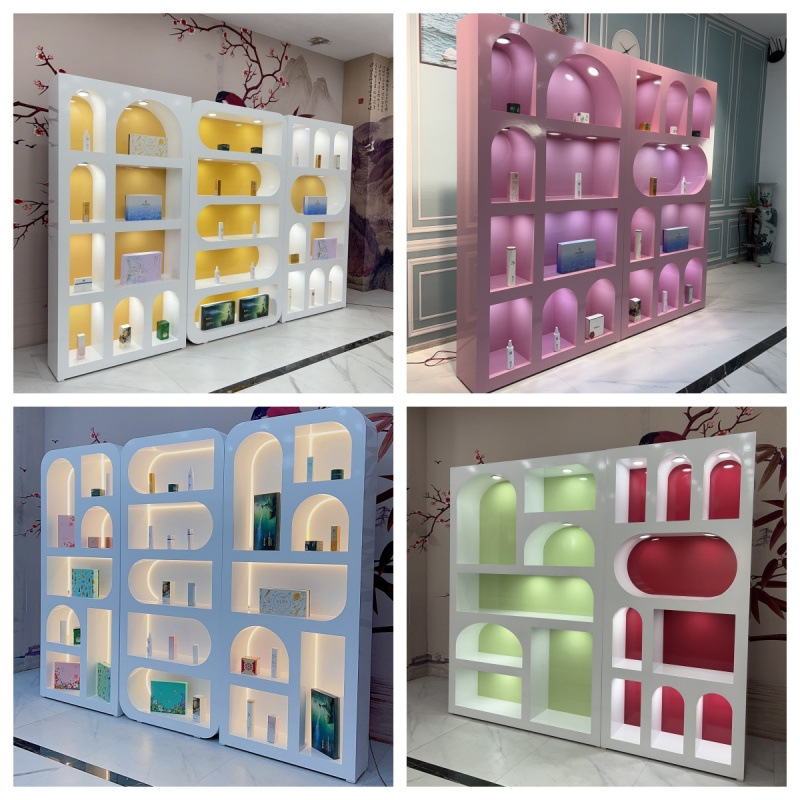 院产品柜化妆品展示柜烤漆直播间柜鞋子包包展柜模型橱窗柜子