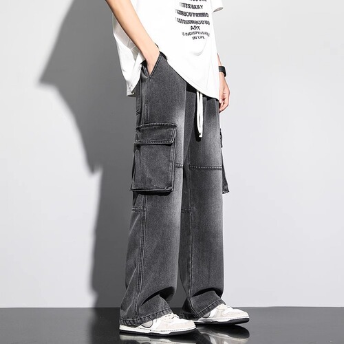 Men's Workwear Jeans, Spring/Summer American-style Trendy Brand, Loose Straight-leg Pants, Men's Trousers, Autumn/Winter New Arrival Casual Long Pants