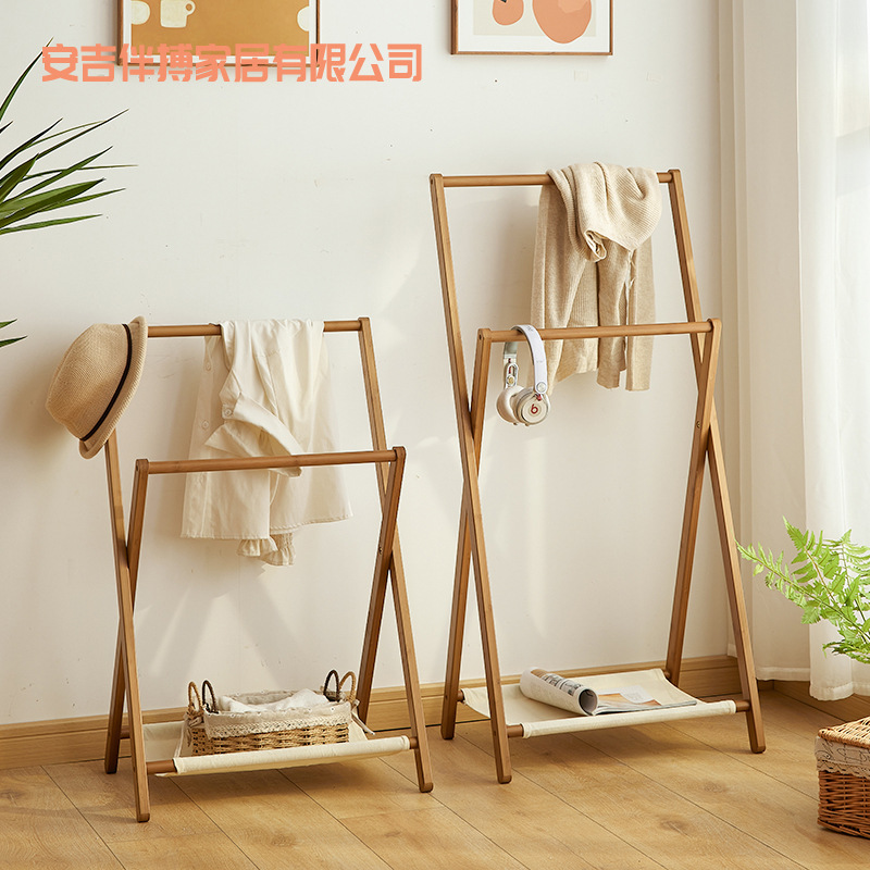 Hanger bedside clothes artifact bedside coat rack floor bedroom storage folding coat rack a generation of hair