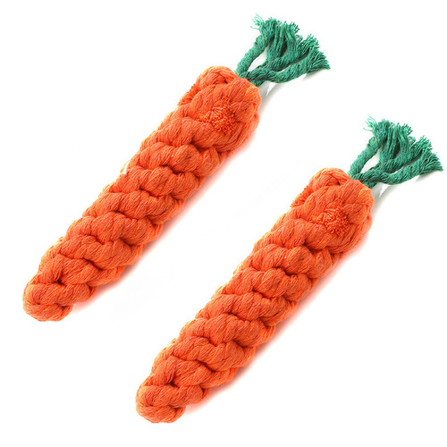 Pet Dog Toy Cotton Rope Carrot Handmade Knot Dog Toy Teething Resistant Cat Wholesale Supplies