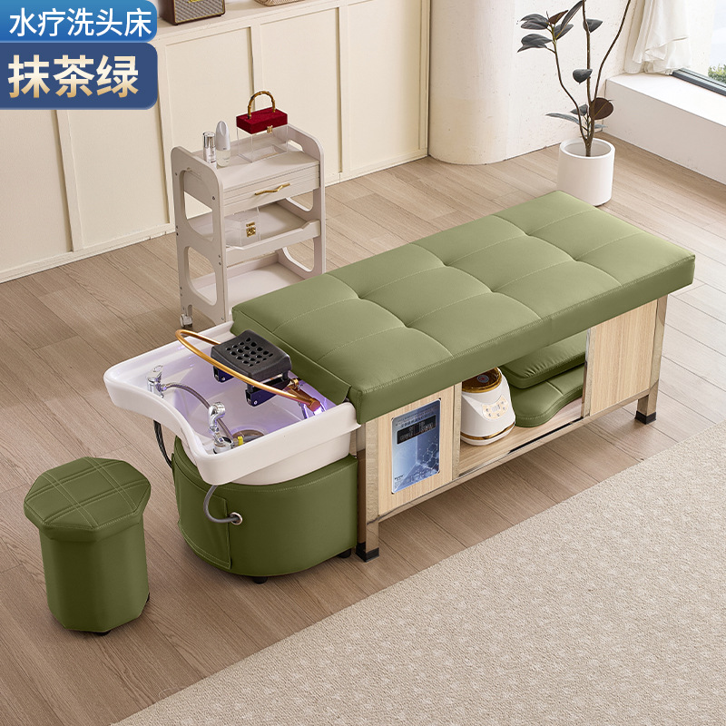 Masaje cama de lavado de cabello de tipo tailandés terapia de cabello de acero inoxidable temperatura constante circulación de agua salón de belleza fumigación lavado de la cara para oídos