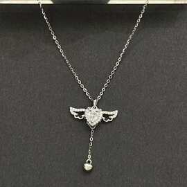 丘比特之心项链女爱心锆石浪漫天使锁骨链闺蜜礼物轻奢心形颈链