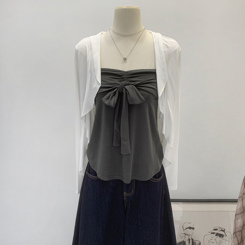 Hot Girl Slim-Fit Bow-Tie Strapless Tank Top for Women, Summer 2026 New Unique and Beautiful Camisole