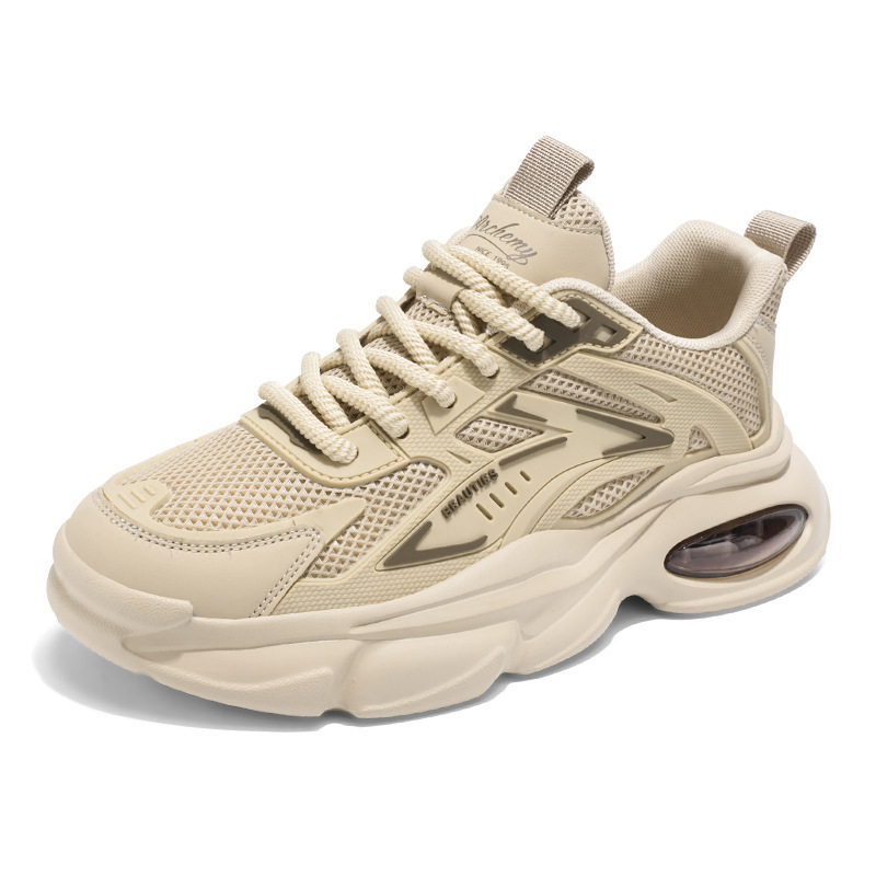 Summer 2025 New Breathable Men's Trendy Versatile Thick-Soled Sneakers Casual Running Dad Shoes_voghion.com