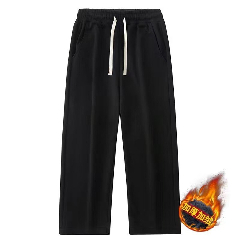 秋冬季男款加绒加厚长裤子潮流运动裤子宽松百搭显瘦直筒休闲卫裤