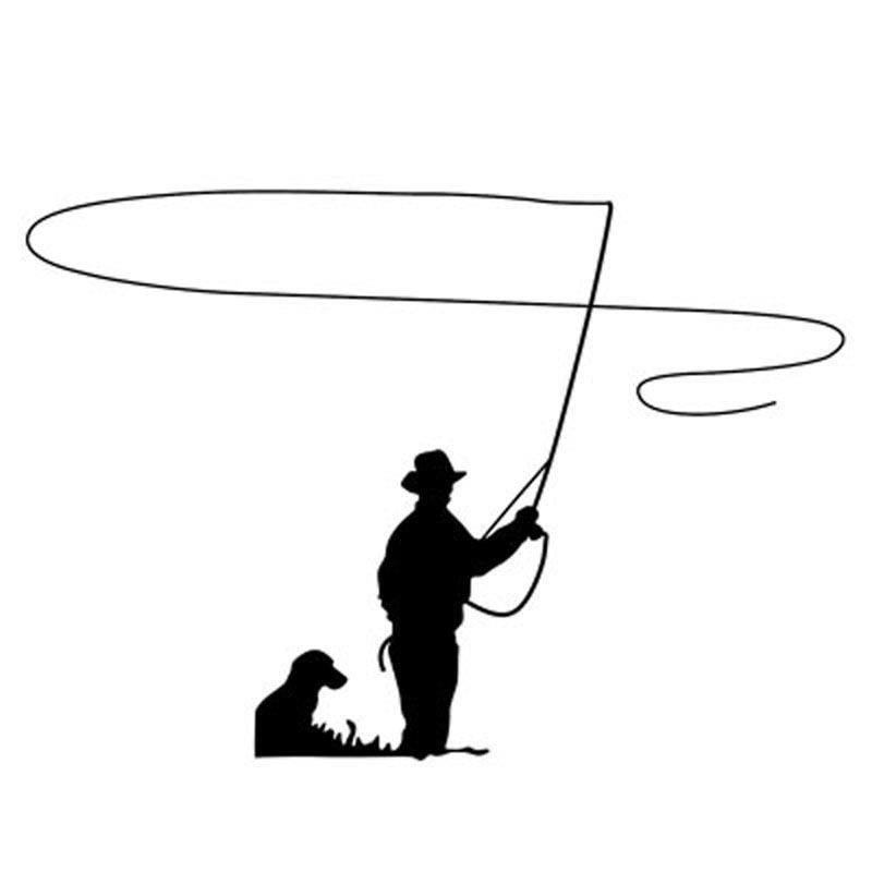 Outdoor Sports Car Sticker Go Fishing Car Sticker People And Dogs Fishing_voghion.com
