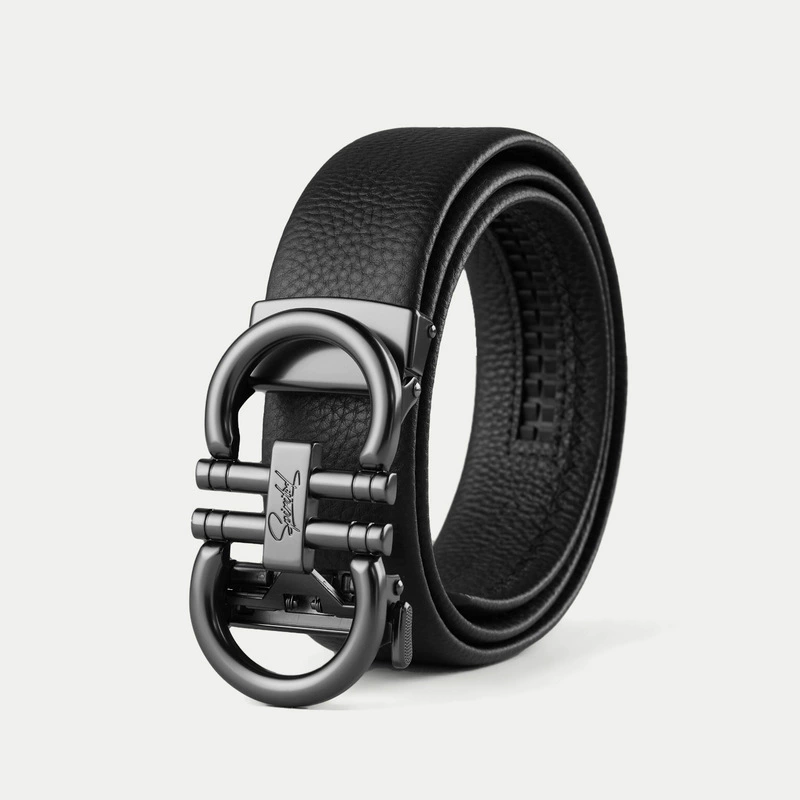 Классический атмосферный мужской кожаный ремень корейского тренда молодежный ремень с автоматическим пряжкой для бизнеса мягкое лицо кожаный ремень