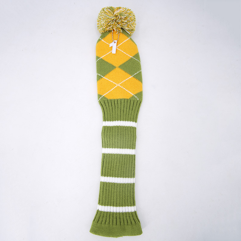 Tres piezas de Golf Club cubierta protectora contraste color sombrero de punto conjunto de accesorios bola suministros fábrica al por mayor LOGO