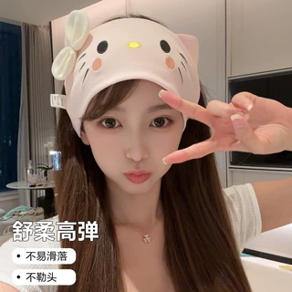 可爱月子发带产后坐月子帽子春秋薄款纯棉防风护头甜美小猫咪头巾