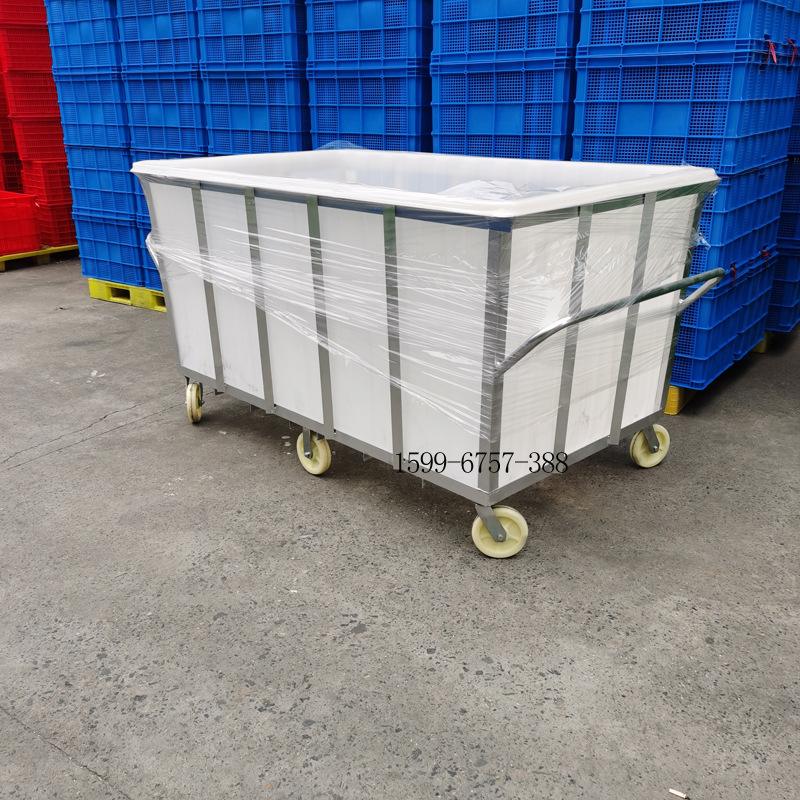 厂家批发牛筋塑料水箱 服装厂推布车纺织推车不易坏水箱水产养鱼