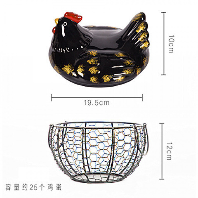 セラミックエッグバスケット、フルーツバスケット、雑貨、ブルーセラミックキッチンラック、クリエイティブストレージ、アイアンバスケット、アイアンストレージバスケット|undefined