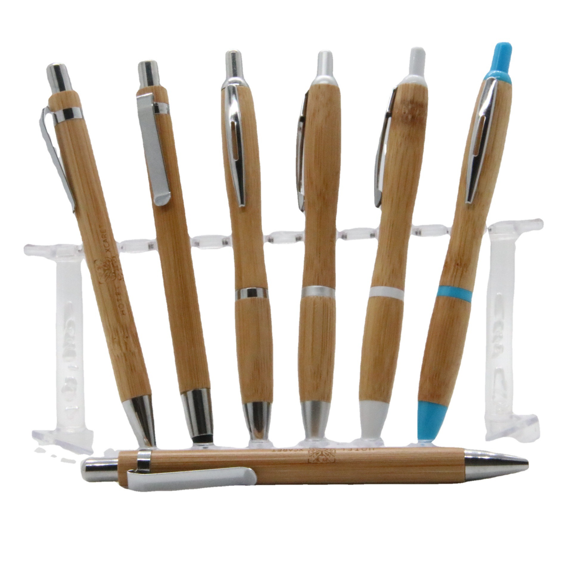 Bambú pluma de bambú empuje pluma accesorios de metal gancho 1,0mm azul negro recarga transfronteriza en stock