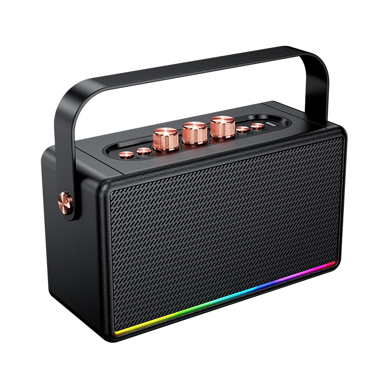 Cross-Border W6 Iron Mesh Marshall Bluetooth Speaker Retro Desktop Card Slot Outdoor Heavy Bass Wireless Bluetooth Speaker Hot Model