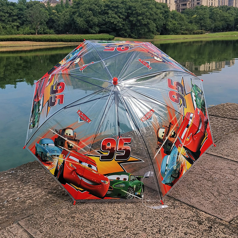 Children's Transparent Umbrella Boys and Girls Children's Baby Kindergarten Students Children's Dinosaur Ultra Light Cartoon Automatic Umbrella