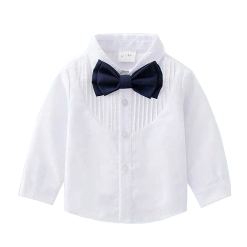 Cross-border spring and autumn new children's suit, boys 'suspenders, solid color long-sleeved bow tie, performance clothes, pleated children's wear on behalf