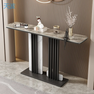 New Rock Board Creative Entrance Table Entrance Entrance Table Minimalist Entrance Cabinet Wall-leaning Semi-circular End View Table Light Luxury