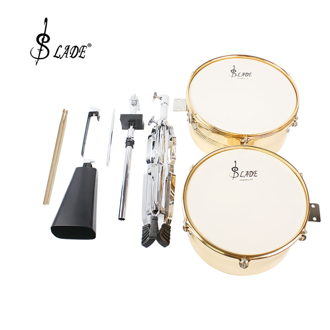 LADE Tianba tambor con cencerro galvanoplastia soporte de trípode un arrastre dos rack tambor Latino Tianba Lei tambor tres colores