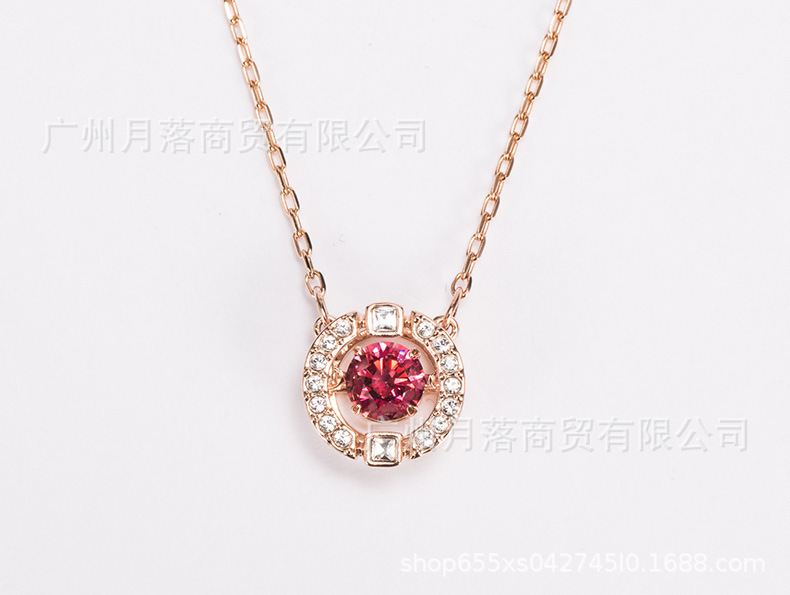 新品 施家 灵动跳动的心项链 耀动的心跃动圆形吊坠项链送女友|undefined