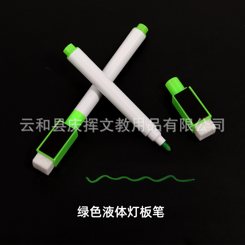 Directo de fábrica pizarra pluma soluble en agua tiza líquida borrable luz LED tablero de la pluma con el cepillo magnético rotulador