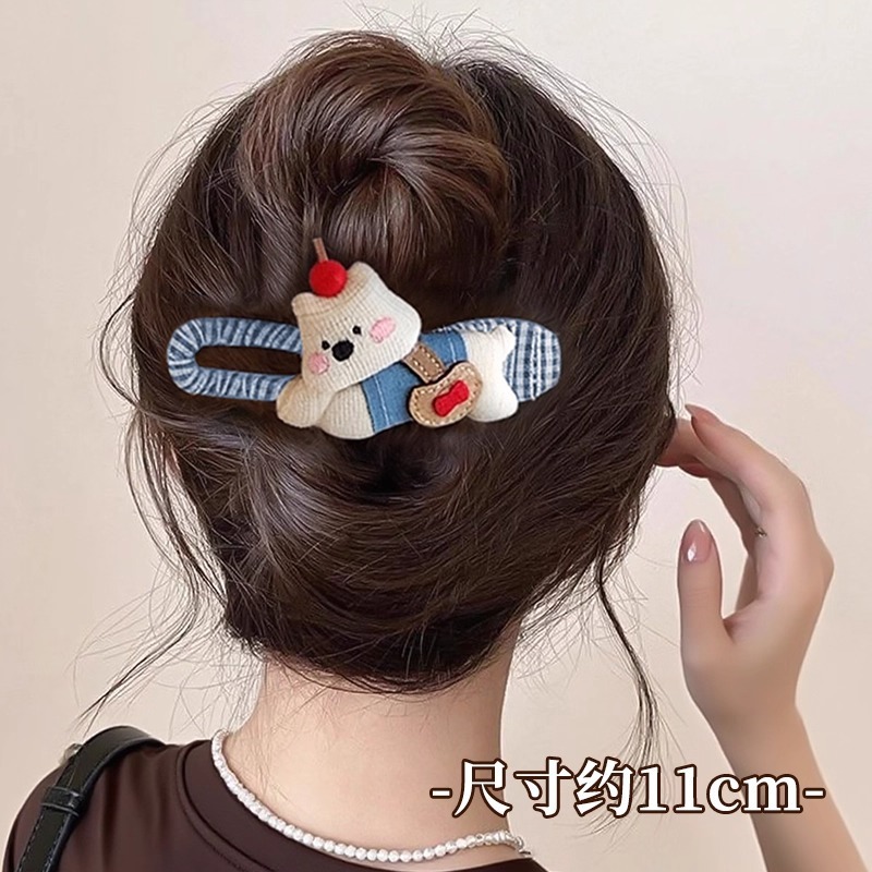 甜美蝴蝶结鸭嘴夹发夹女2025新款高级感大号盘发鲨鱼夹子发卡头饰|undefined