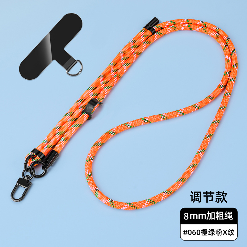 Cordón para teléfono móvil de 8mm, cuello colgante, mensajero, muñeca, eslinga de nailon resistente, cuerda anti-pérdida, longitud ajustable, espalda