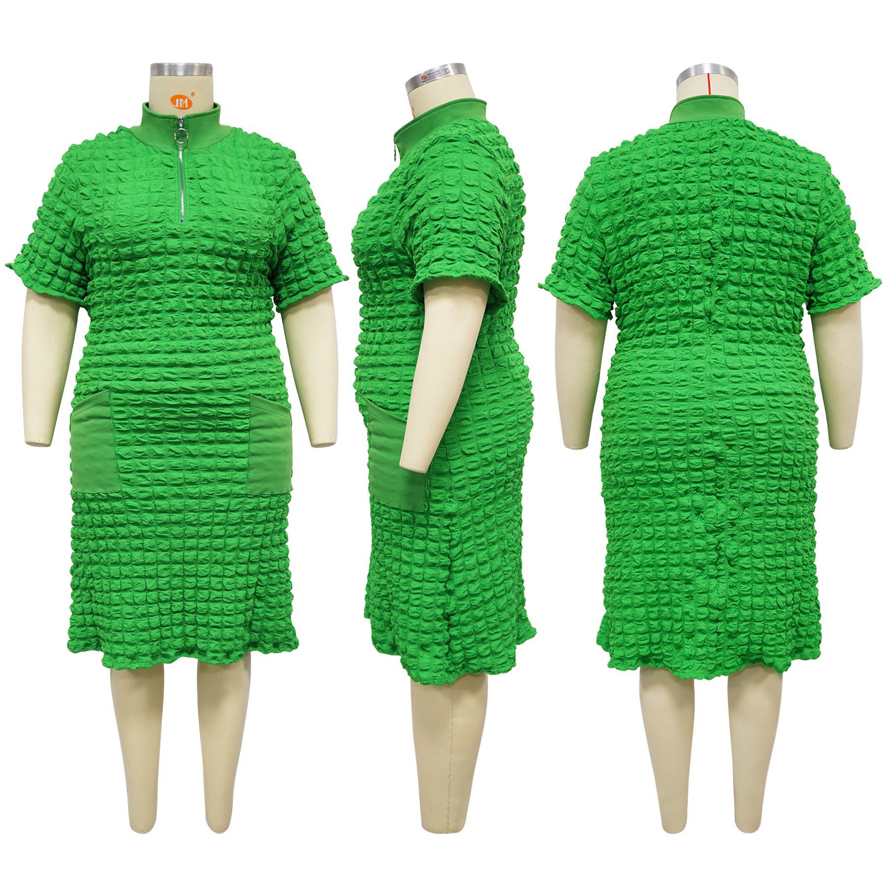 Suuruspluus bodycon mini kleit lukuga ja lühikeste varrukatega_voghion.com